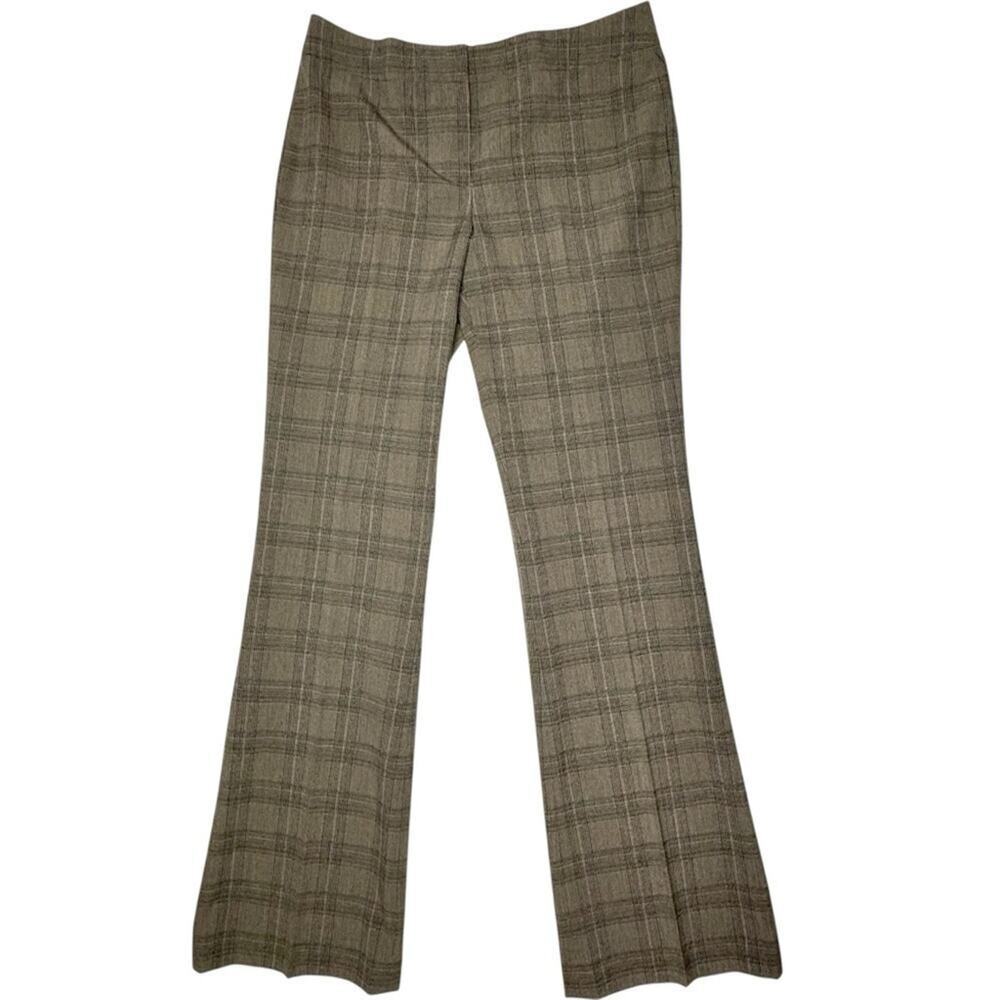 NWT TAHARI Pants Plaid Gray & Blue Trousers Business Career 33” Inseam 6